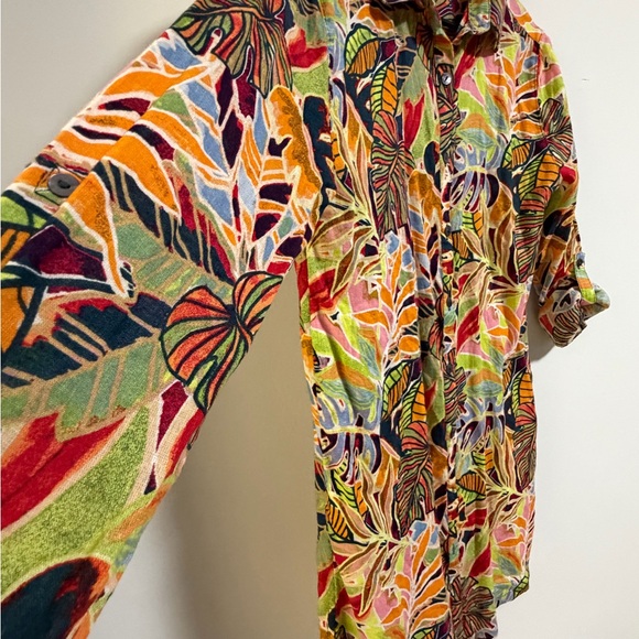 C&C California Colorful Leaf Pattern Coverup - Picture 8 of 13